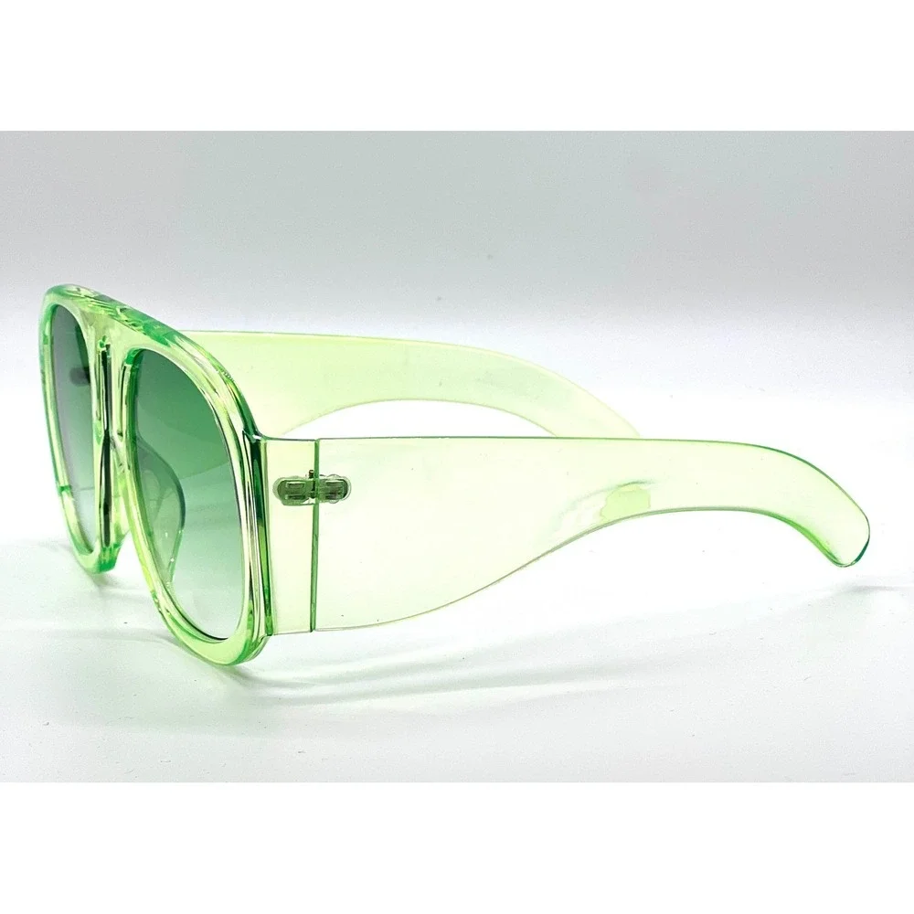 Oversized Square Sunglasses Green Aviator Fashion Stylish Sun Glasses Trendy NEw